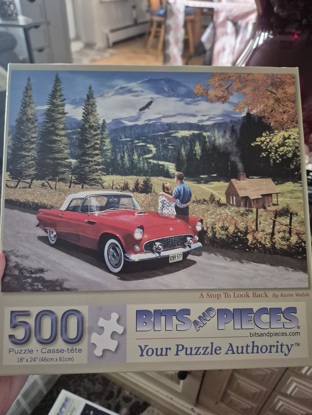 Bits and Pieces 500-Piece Jigsaw Puzzle - Red Convertible (A Stop To Look Back)